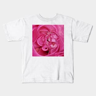 macro photography of dahlia bloom in shades of pink and purple coloured Kids T-Shirt